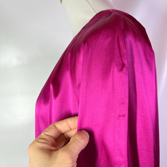 Pendleton Size 14 Silk Satin Pink Blouse Top Pleated Long Sleeve - Picture 6 of 16
